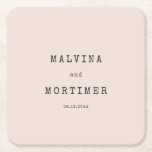 Vintage minimalist typewriter wedding square paper coaster<br><div class="desc">A minimalist and vintage design for your wedding stationery: choose this retro yet modern wedding suite,  with a typewriter font. Fully customisable,  for the lovers of simplicity.</div>