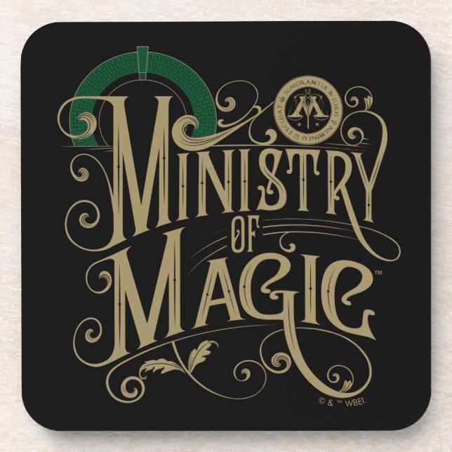 Vintage MINISTRY OF MAGIC™ Graphic Coaster (Front)