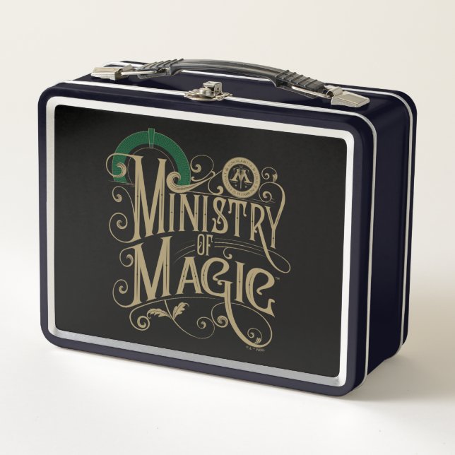 Vintage MINISTRY OF MAGIC™ Graphic Metal Lunch Box (Front)