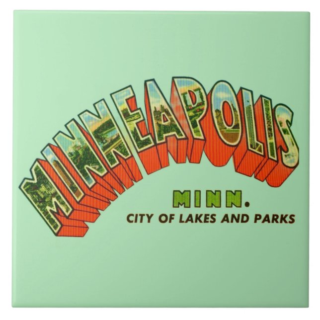 Vintage Minneapolis Postcard Tile (Front)