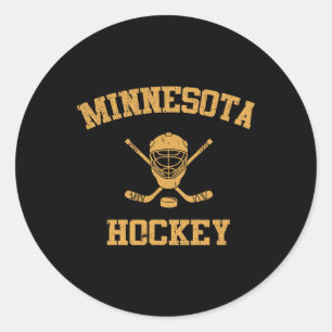 Vintage Minnesota Hockey Classic Round Sticker