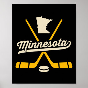 Vintage Minnesota Ice Hockey Sticks Sports Team Fa Poster
