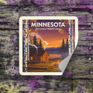 Vintage Minnesota Square Sticker
