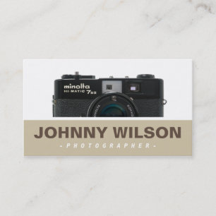 Vintage Minolta Camera QR code Photographer Business Card