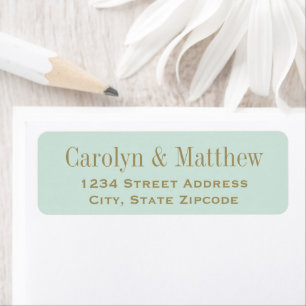 Vintage Mint Antique Gold Wedding Return Address