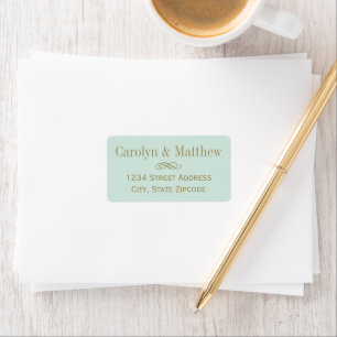 Vintage Mint Antique Gold Wedding Return Address Label