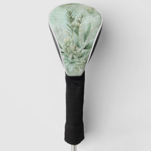 Vintage Mint Green Botanical Floral (1) Golf Head Cover