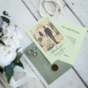 Vintage Mint Green Flat Thank You Card