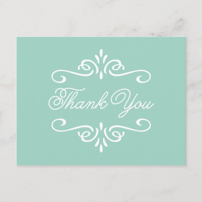 Vintage Mint Green | Graduation Thank You Postcard (Front)