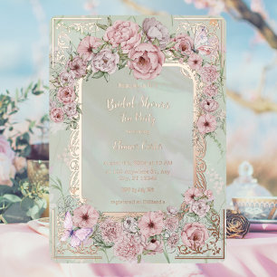 Vintage Mint Peony Bridal Shower Tea Party