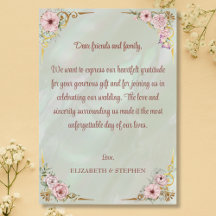 Vintage Mint Peony Thank You Card