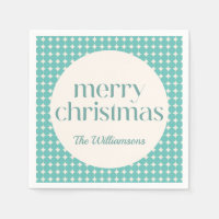 Vintage Mint Teal Green Geometric Dots Custom