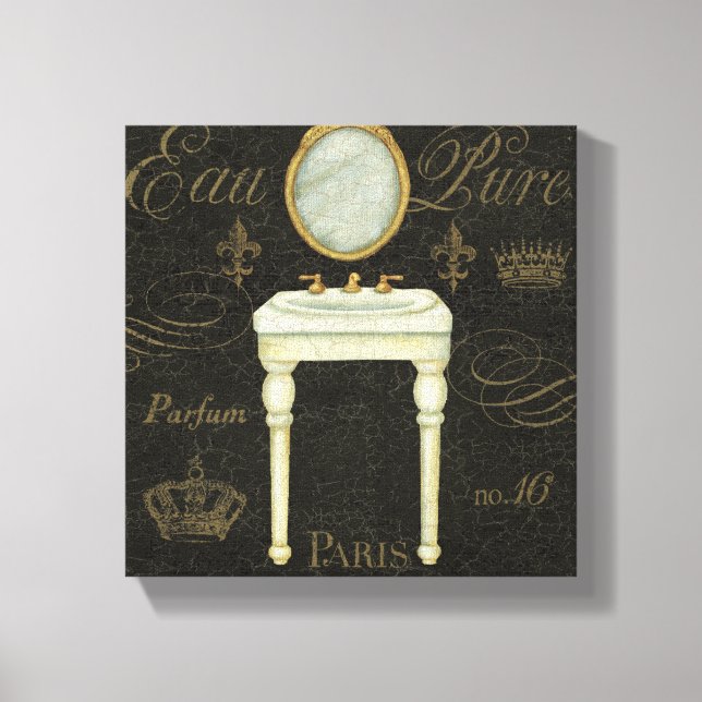 Vintage Mirror and Sink Canvas Print (Front)
