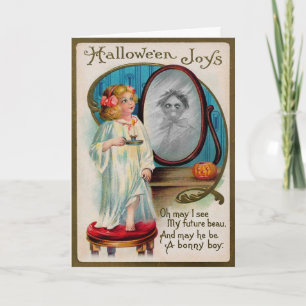 Vintage Mirror Halloween Card