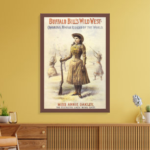 Vintage Miss Annie Oakley, Western Cowgirl Canvas Print