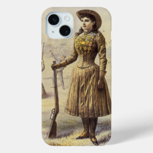 Vintage Miss Annie Oakley, Western Cowgirl iPhone 15 Mini Case