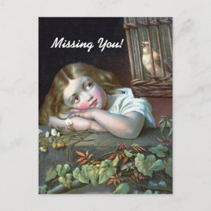 Vintage Missing You Postcard
