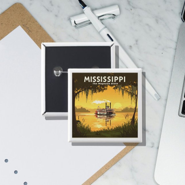  Vintage Mississippi 15 Cm Square Badge (Creator Uploaded)
