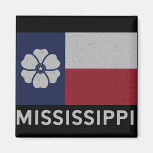 Vintage Mississippi Magnolia State Flag Redesign Magnet