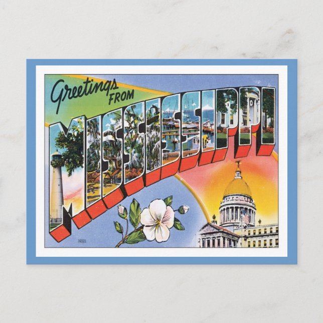 Vintage Mississippi Postcard (Front)