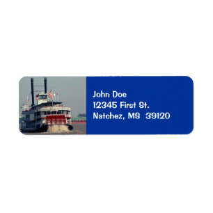 Vintage Mississippi Riverboat Return Address Label