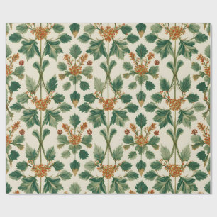 Vintage Mistletoe Botanical Christmas Pattern Wrapping Paper