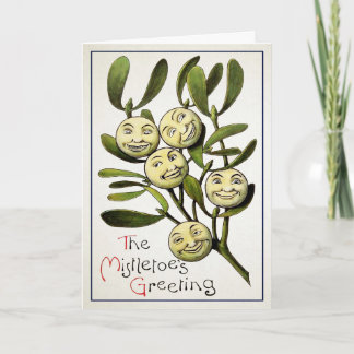 Vintage Mistletoes Greeting Christmas Card