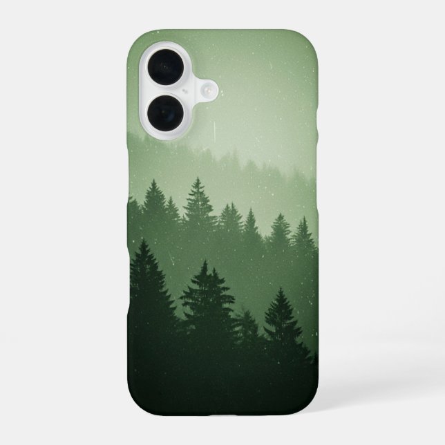 Vintage Misty Forest iPhone 16 Case (Back)