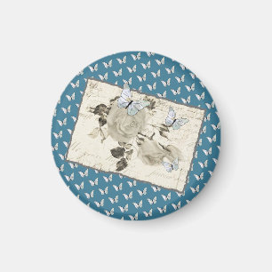Vintage mit Schmetterlingen Magnet