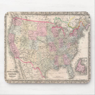 Vintage Mitchell Map of the United States (1866) Mouse Mat