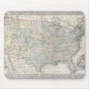 Vintage Mitchell Map of the United States (1867) Mouse Mat