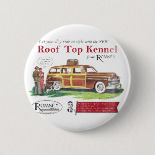 Vintage Mitt Romney Dog Retro Ad 6 Cm Round Badge