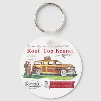 Vintage Mitt Romney Dog Retro Ad Key Ring