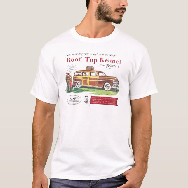 Vintage Mitt Romney Dog Retro Ad T-Shirt (Front)