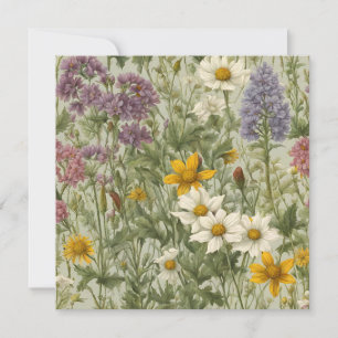Vintage  Mixed Colour Blooming Wildflowers