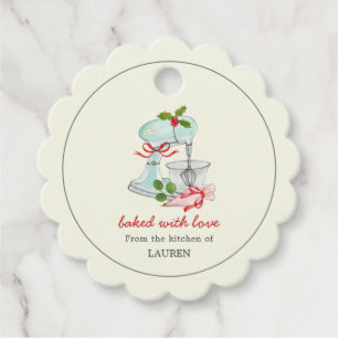 Vintage Mixer 'baked with love' Holiday bakers Favour Tags