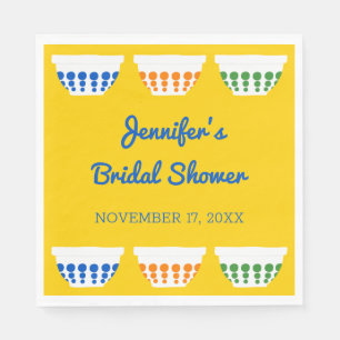 Vintage Mixing Bowls Custom Bridal Shower Napkin