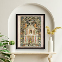 Vintage Mizrach Jewish Plaque Light Background 