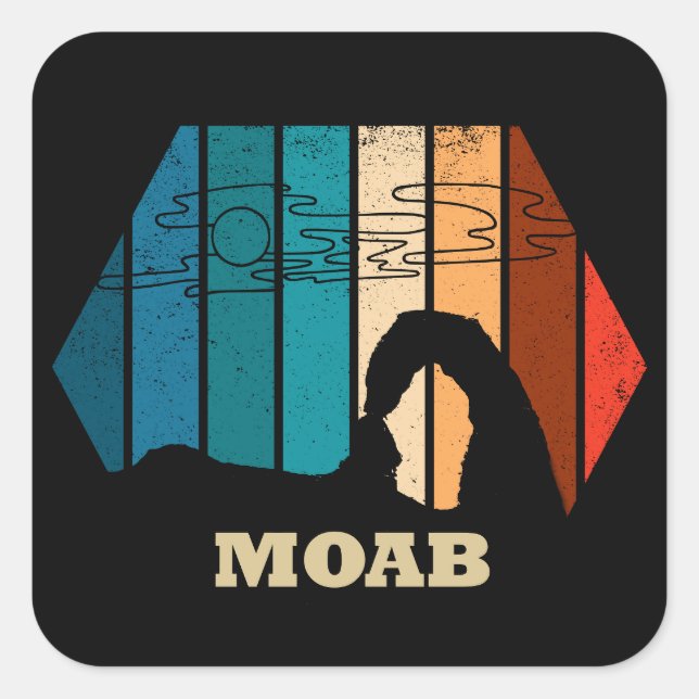 Vintage Moab - Utah - Arches National Park Square Sticker (Front)
