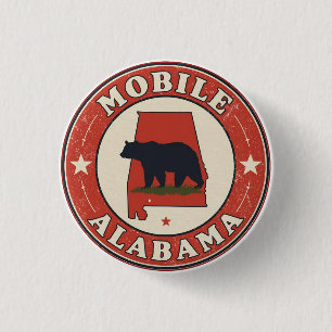 Vintage Mobile city, Alabama gifts 3 Cm Round Badge
