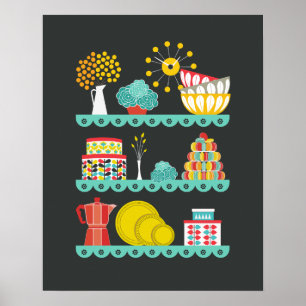 Vintage Mod Kitchen Poster
