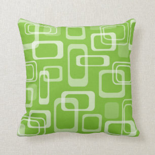 Vintage mod retro decor trendy green throw pillow