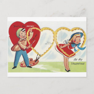Vintage Model Valentine Holiday Postcard
