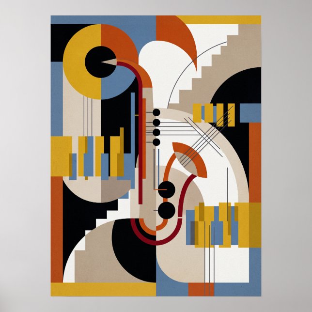 Vintage Modern Art Deco Jazz Poster (Front)