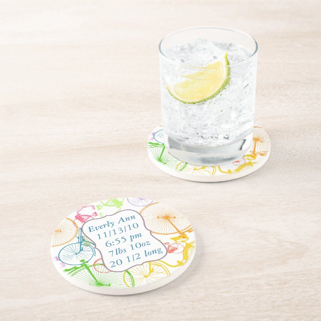 Vintage Modern Bicycle Bright Colour Neon Coasters (Side)