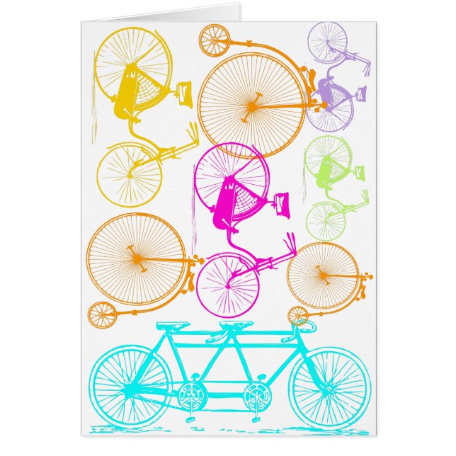 Vintage Modern Bicycle Bright Colour Neon Pattern (Front)