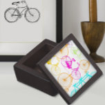 Vintage Modern Bicycle Bright Colour Neon Pattern Gift Box<br><div class="desc">Bright Colours Pink Blue Orange on Vintage Bikes in a Modern Style</div>