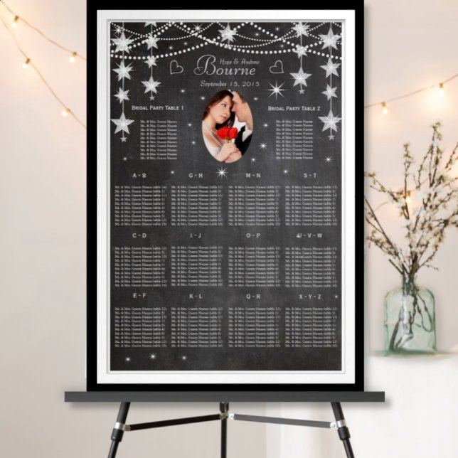 Vintage Modern Chalkboard Photo Seating Chart (Creator Uploaded)