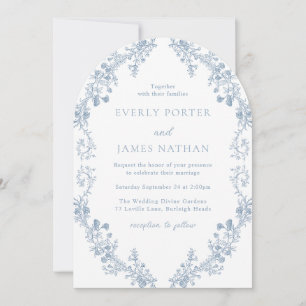 Vintage Modern Elegance Floral Arch Wedding Invitation