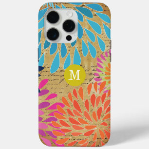 Vintage Modern Emphemera Flower Monogram iPhone 5 iPhone 15 Pro Max Case